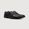 color swatch Boston Double Monk Strap Black Leather Shoes