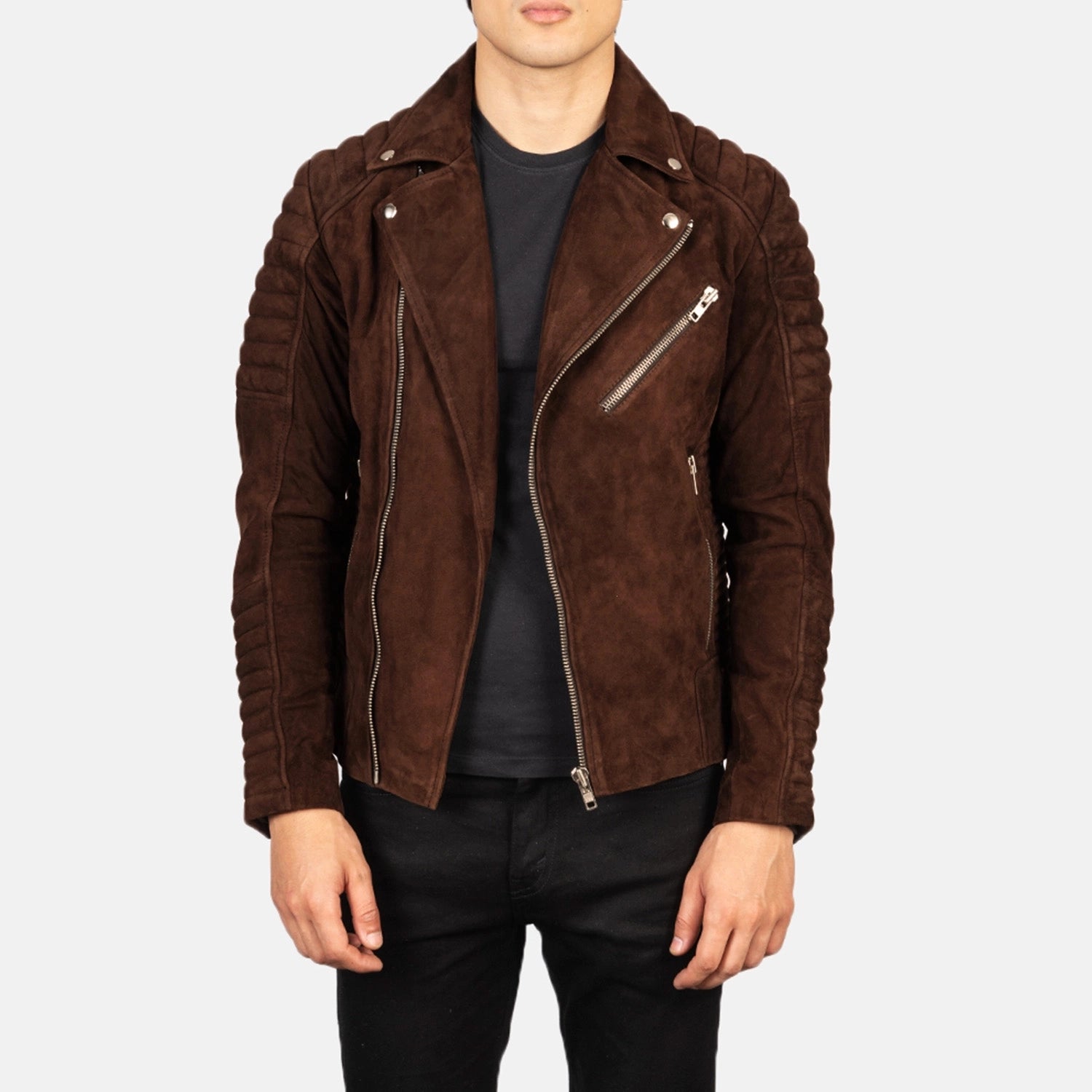 Suede biker jacket men hot sale