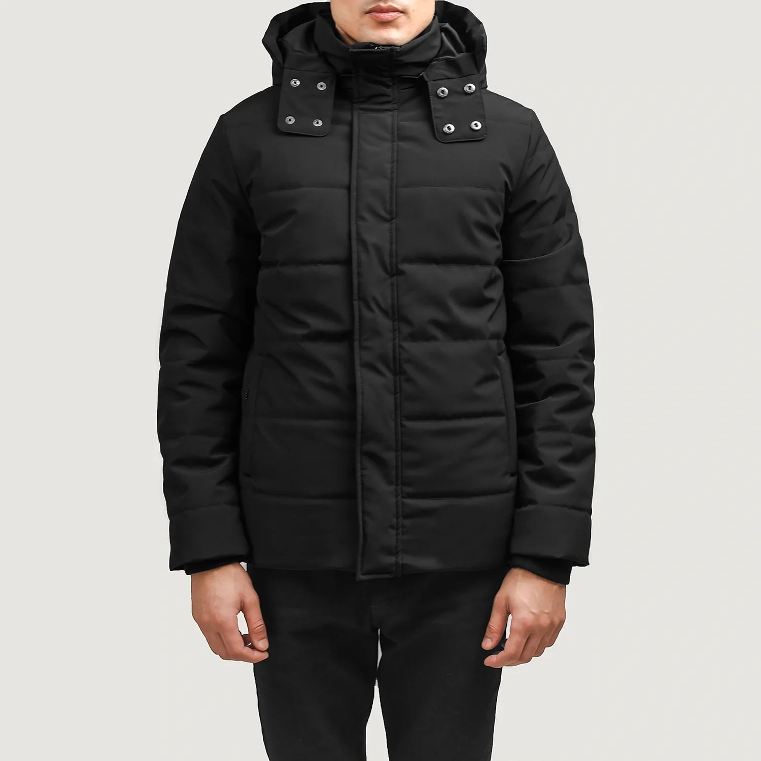 Exton Black Hooded Down Puffer Jacket For Men – The Jacket Maker