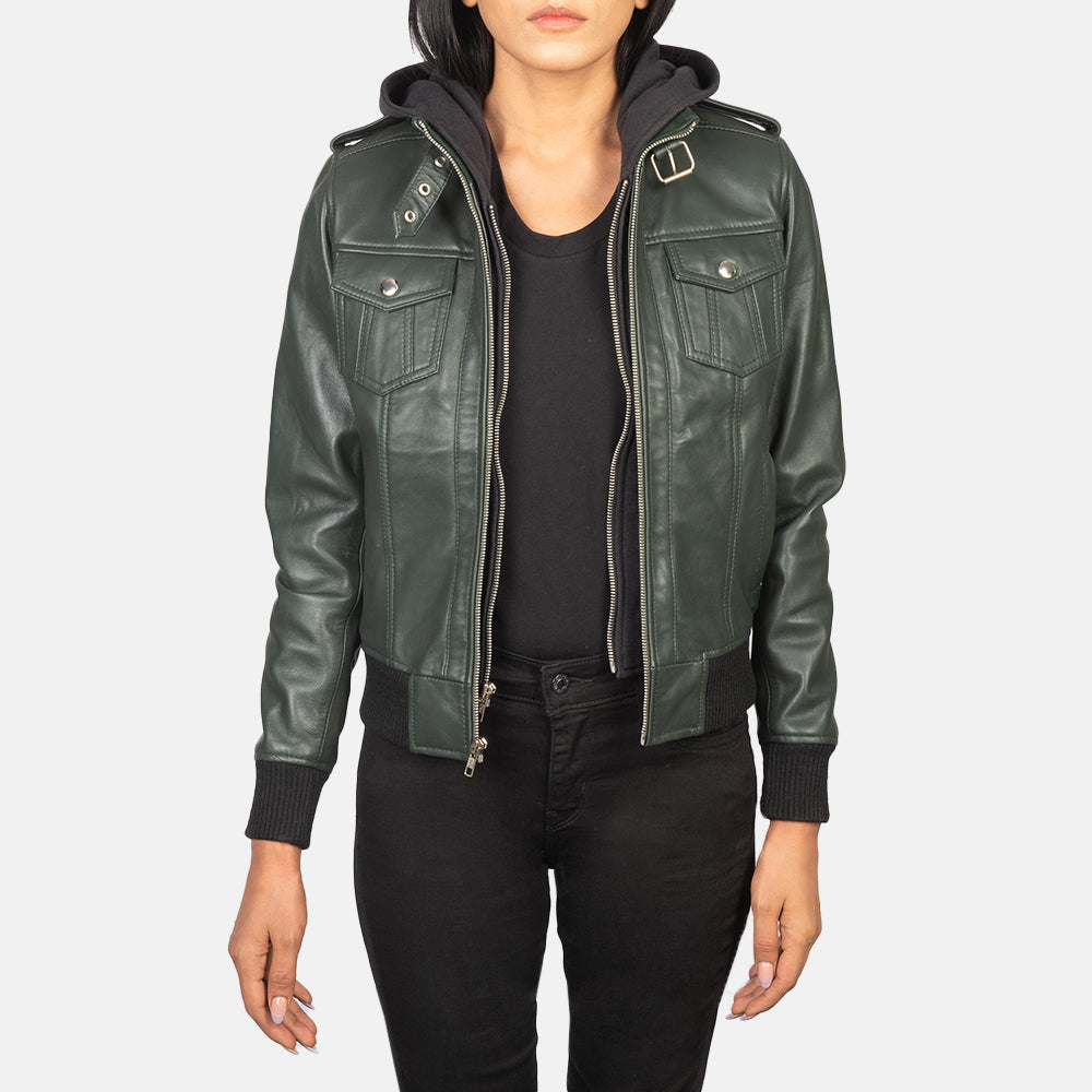 Women s Hooded Leather Jackets