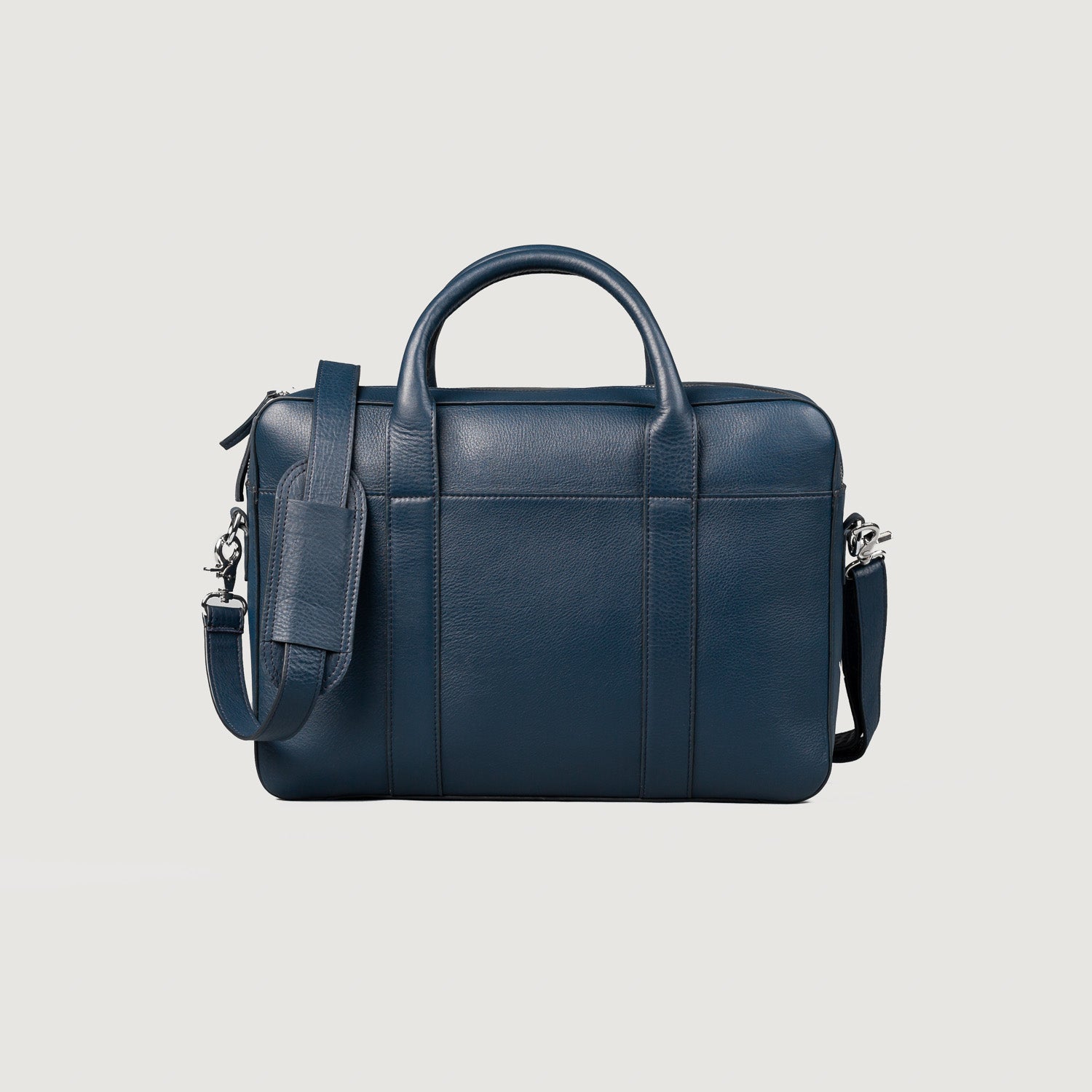 Blue leather briefcase on sale
