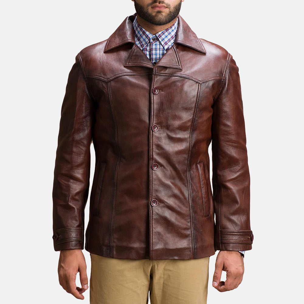 Men s Vincent Alley Brown Leather Jacket The Jacket Maker